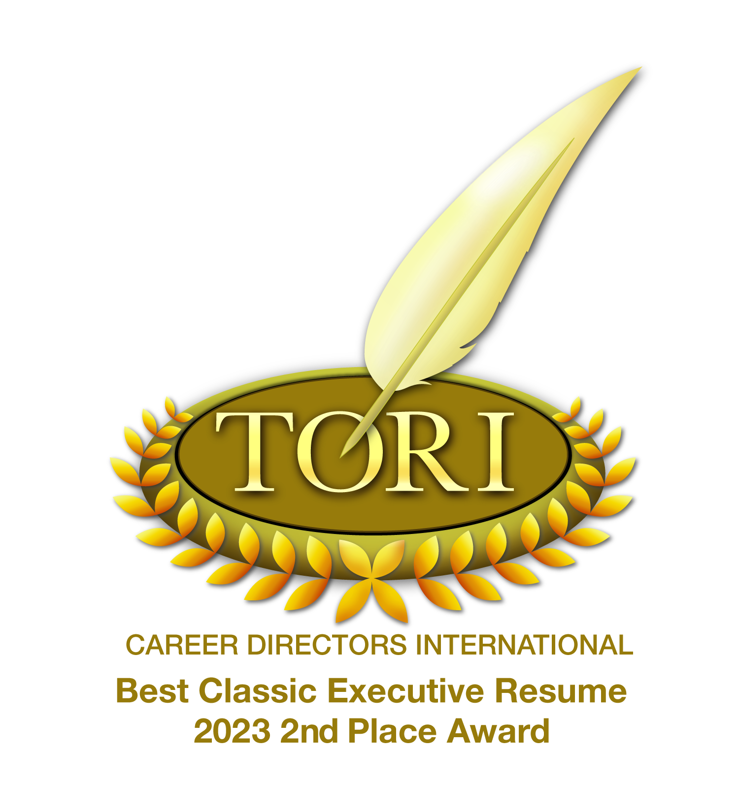 TORI Best Classic Executive Resume 2023 2nd Place Award